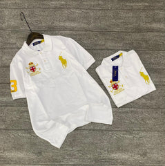 PRL White Big Pony Men Polo