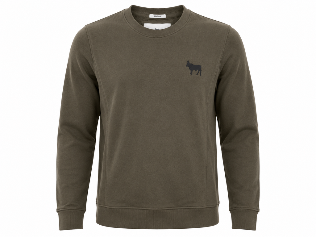 Kingsley Heath Men Army Green Sweat Shirt
