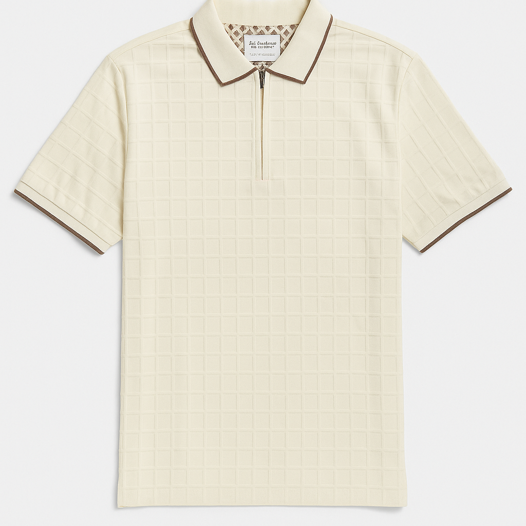 Denim & Flower Cream Polo