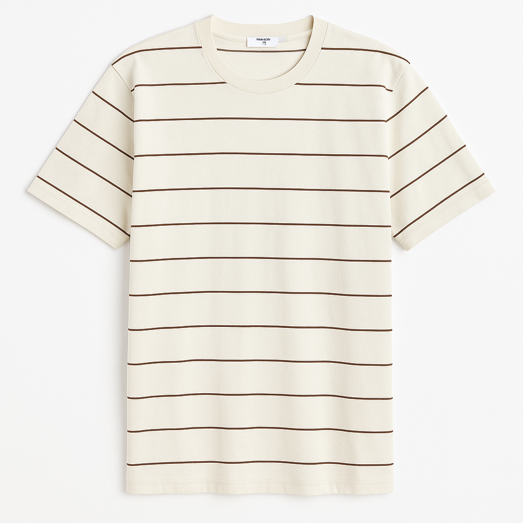 Next Cream Stripe Men T shirt