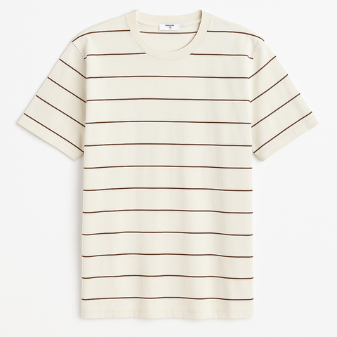 Next Cream Stripe Men T shirt