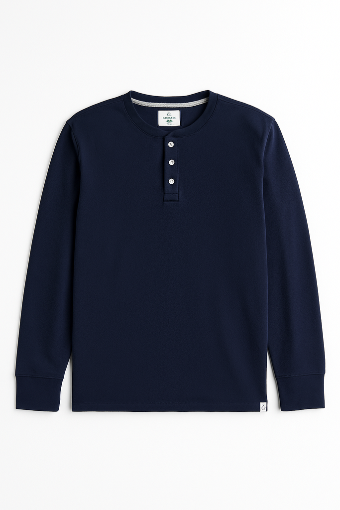 MBX Navy Blue Men Long Sleeve T shirt