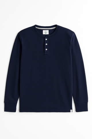 MBX Navy Blue Men Long Sleeve T shirt
