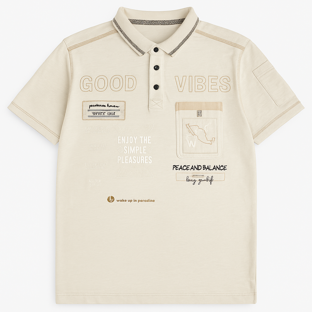 TOMS Men Cream Color Polo