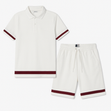 All White Men Polo and Short- Red Tag