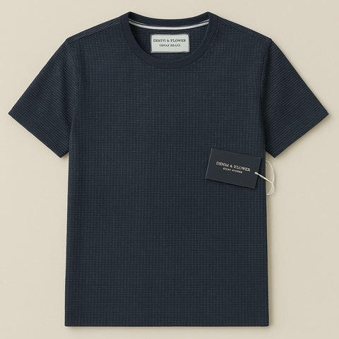 Denim & Flower Stripe T shirt