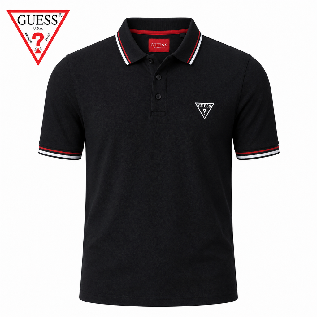 Guess Men Black Polo