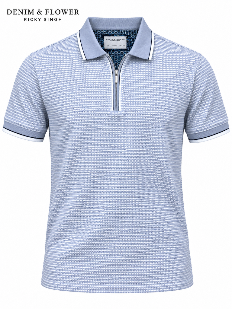 Denim&Flower Men Polo Stripe