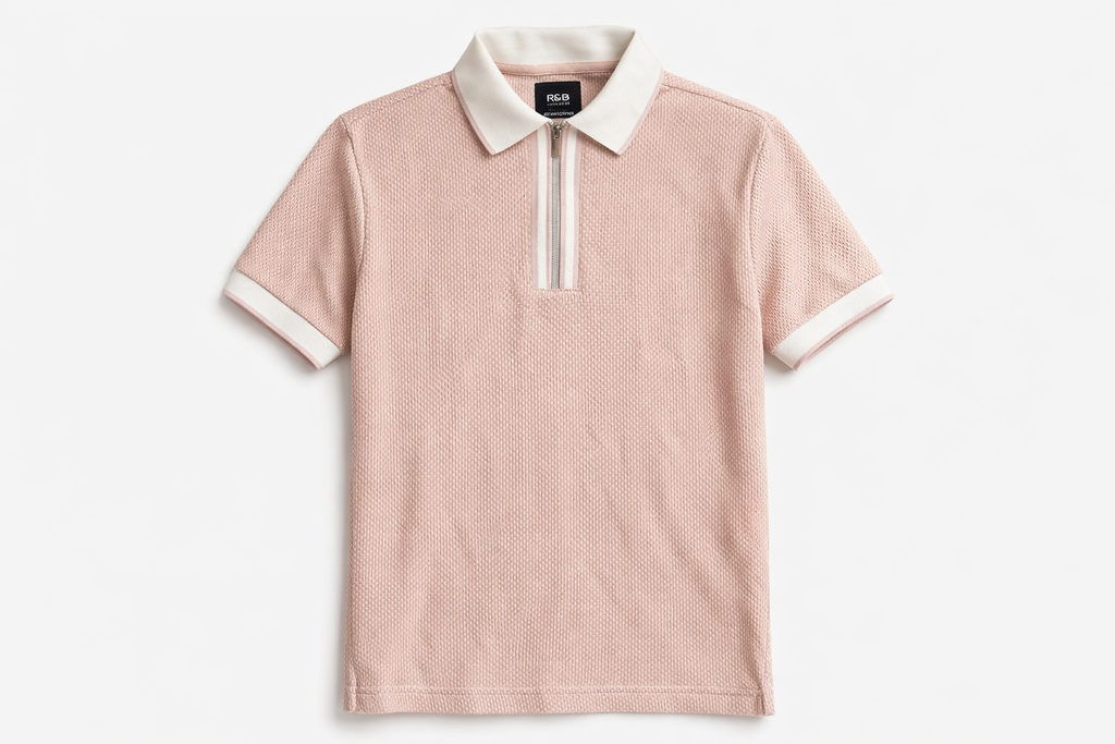 R&B Men Off  Zip Up Polo