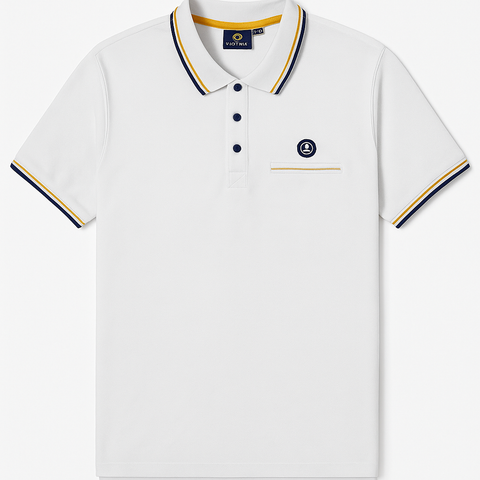 Navy Sail White Men Polo