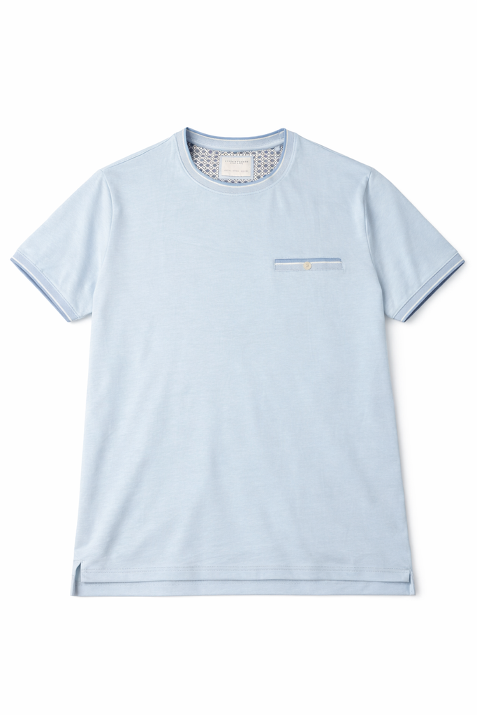 Denim & Flower Men Sky Blue T shirt