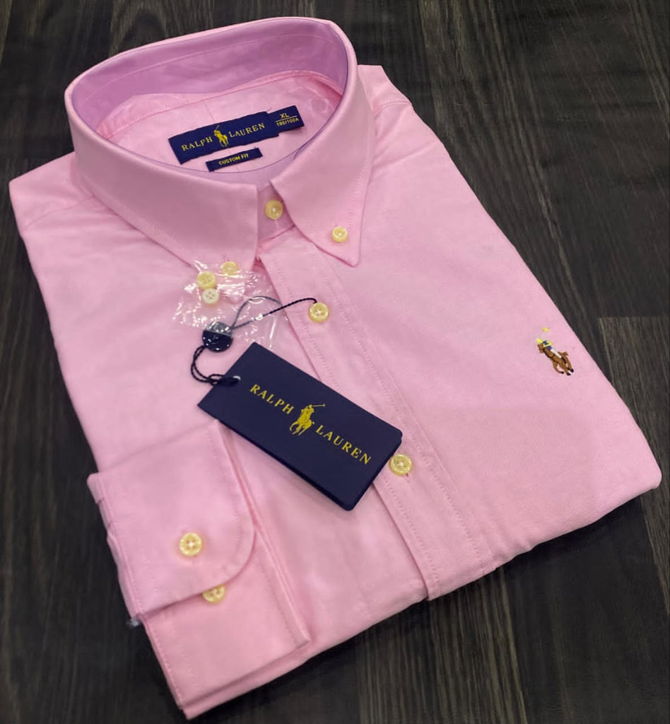 Polo Ralph Lauren Oxford Men Button Down Long Sleeve Shirt- Pink