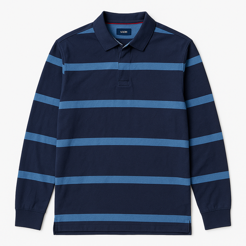 Giovanni Men Stripe Men Long Sleeve Polo