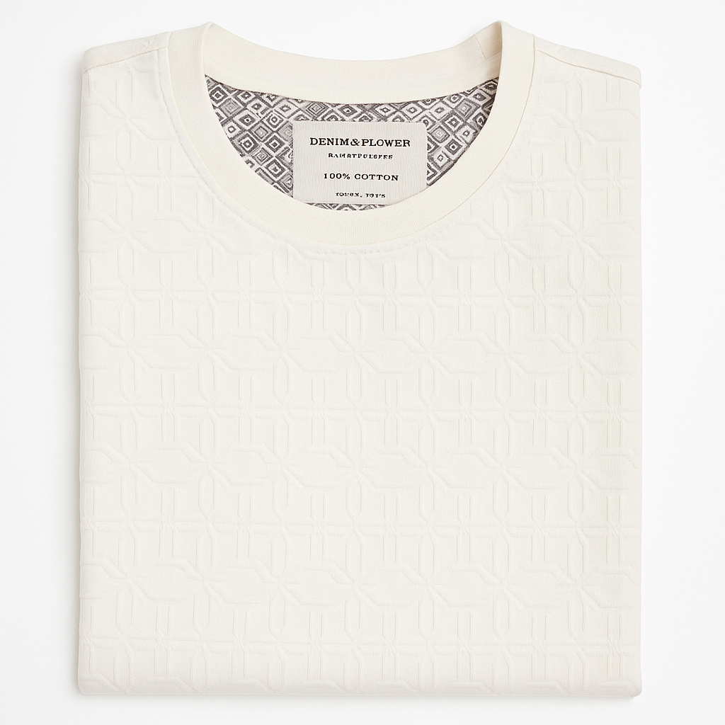 Denim&Flower Cream Color Men T shirt