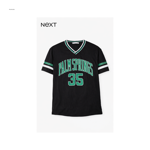 Palm Springs Base ball V neck - Black