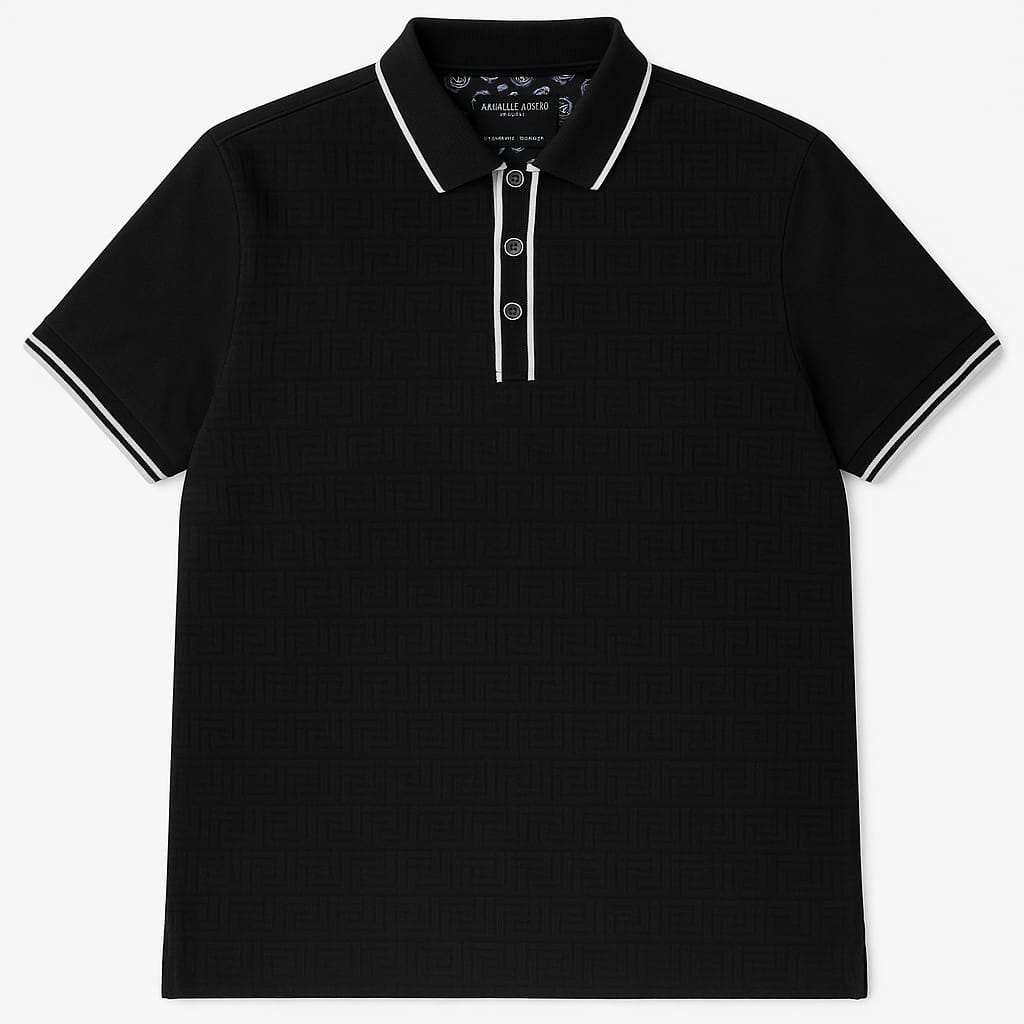 Denim & Flower Black Men Polo