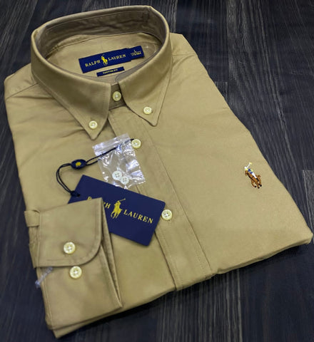 Polo Ralph Lauren Oxford Men Button Down Long Sleeve Shirt- Cartoon Color