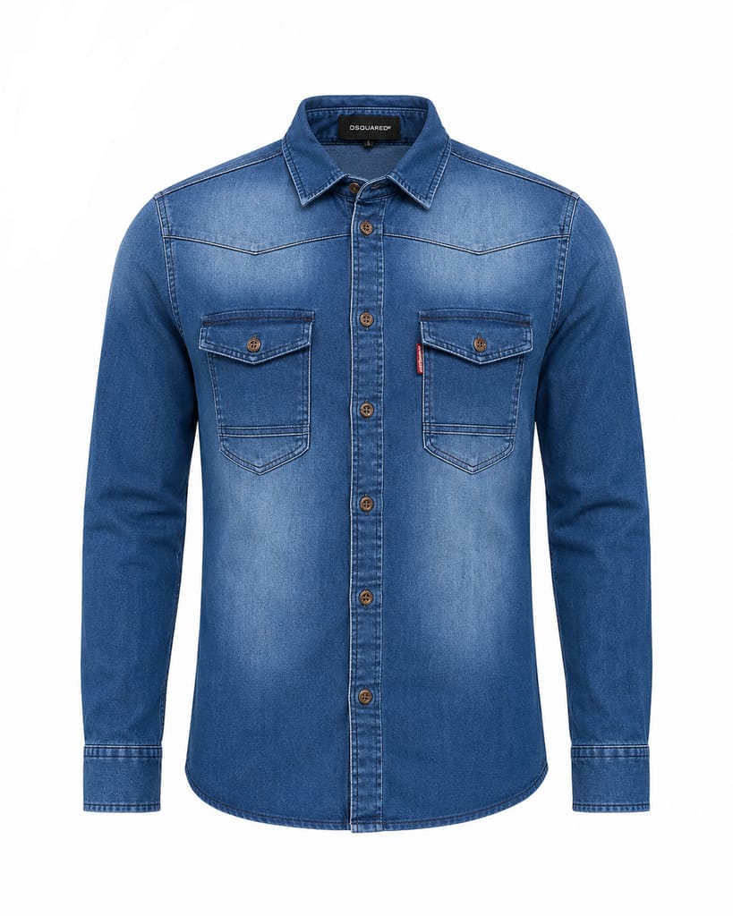 Dquared Men Denim Long Sleeve Shirt