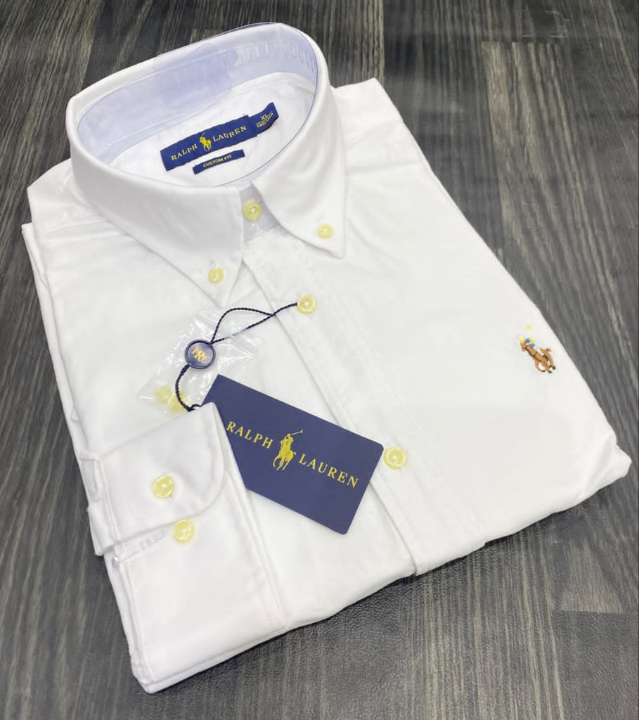 Polo Ralph Lauren Oxford Men Button Down Long Sleeve Shirt- White