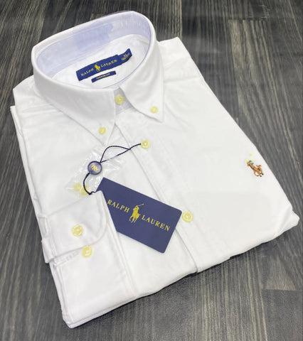 Polo Ralph Lauren Oxford Men Button Down Long Sleeve Shirt- White