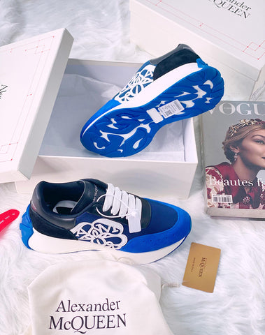 Alexandra McQueen Blue Men Sneakers