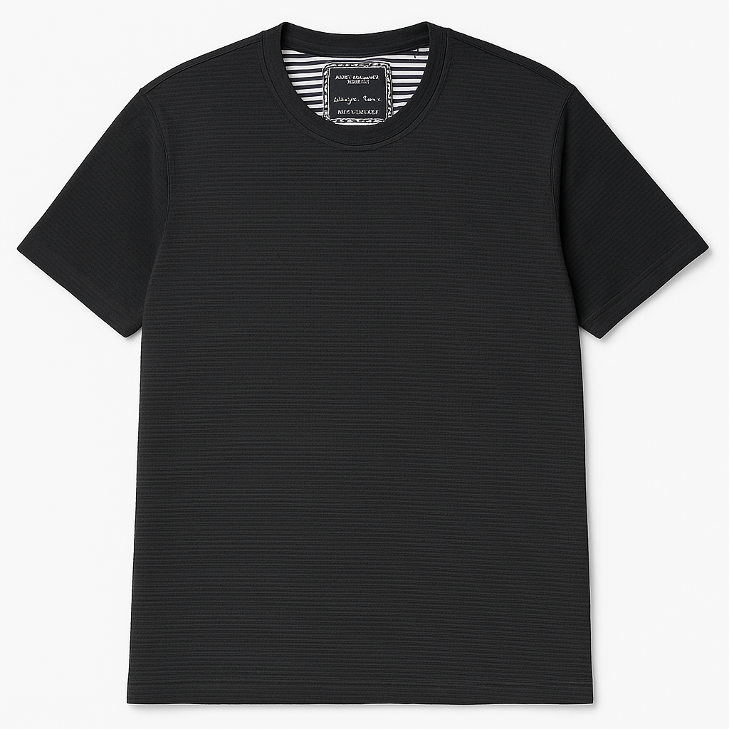 Denim & Flower Black T shir t