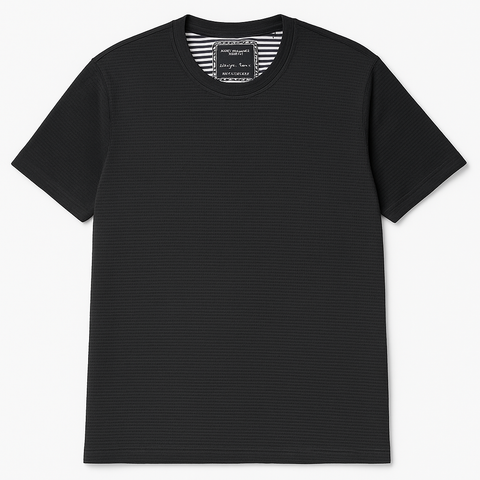 Denim & Flower Black T shir t