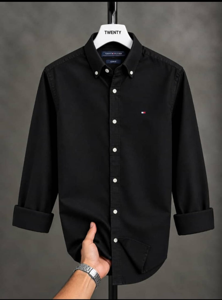 Tommy Hilfiger Men Long Sleeve Shirt- Black