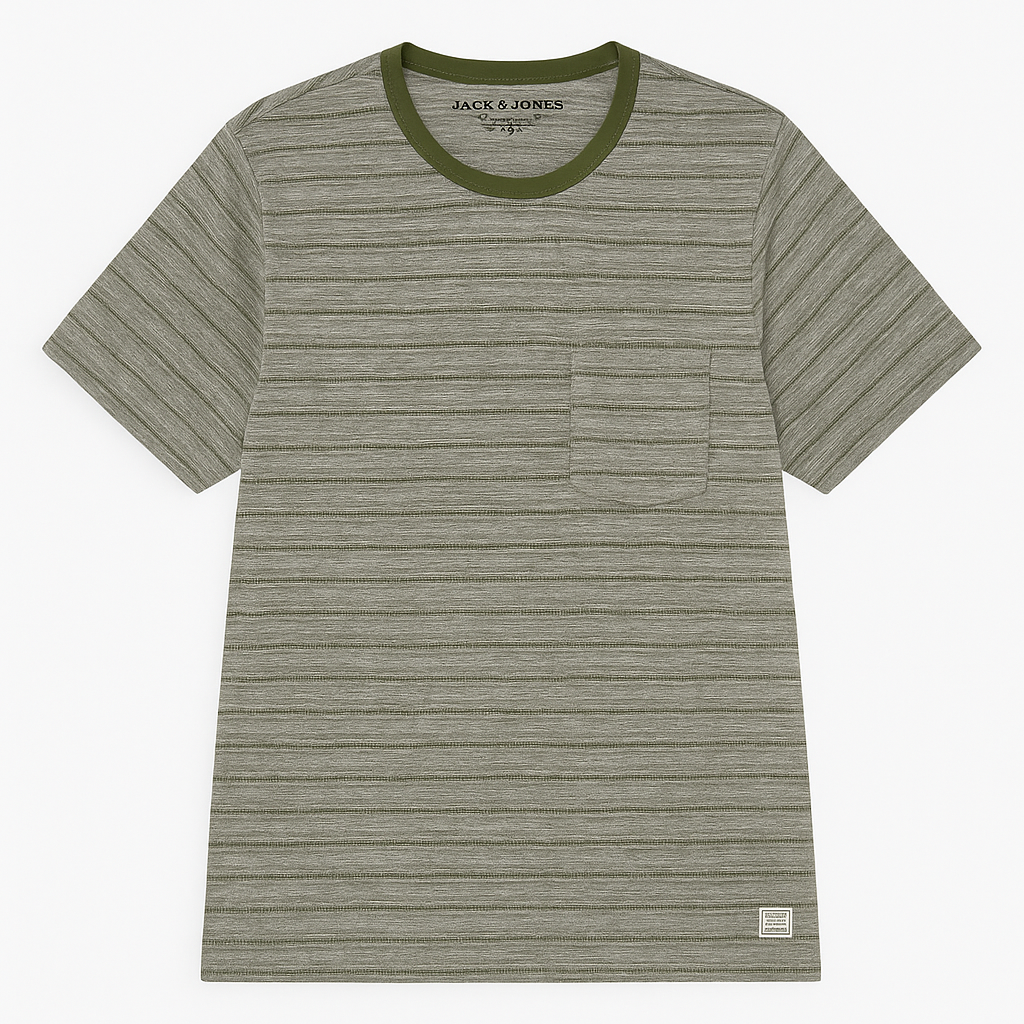 Jack & Jones Army Green Stripes T shirt