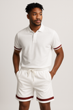 All White Men Polo and Short- Red Tag