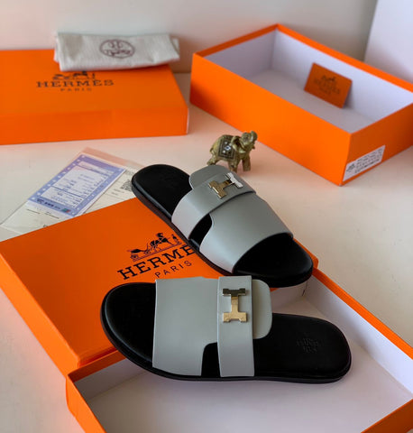 Hermes Men Leather Slide