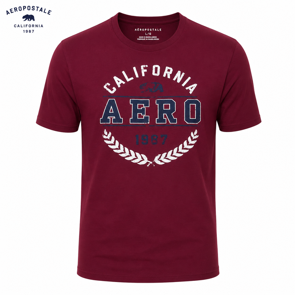 Aeropostale Maroon  Men T shirt