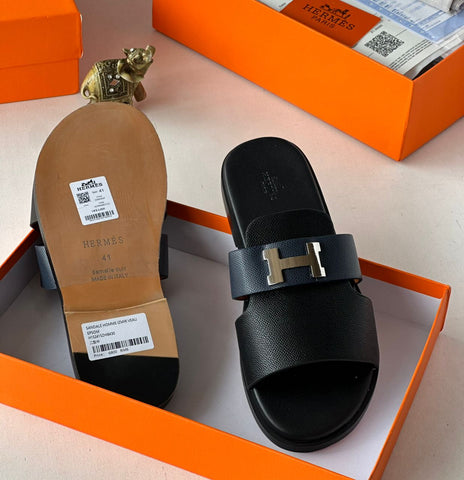 Hermes Men Leather Slide
