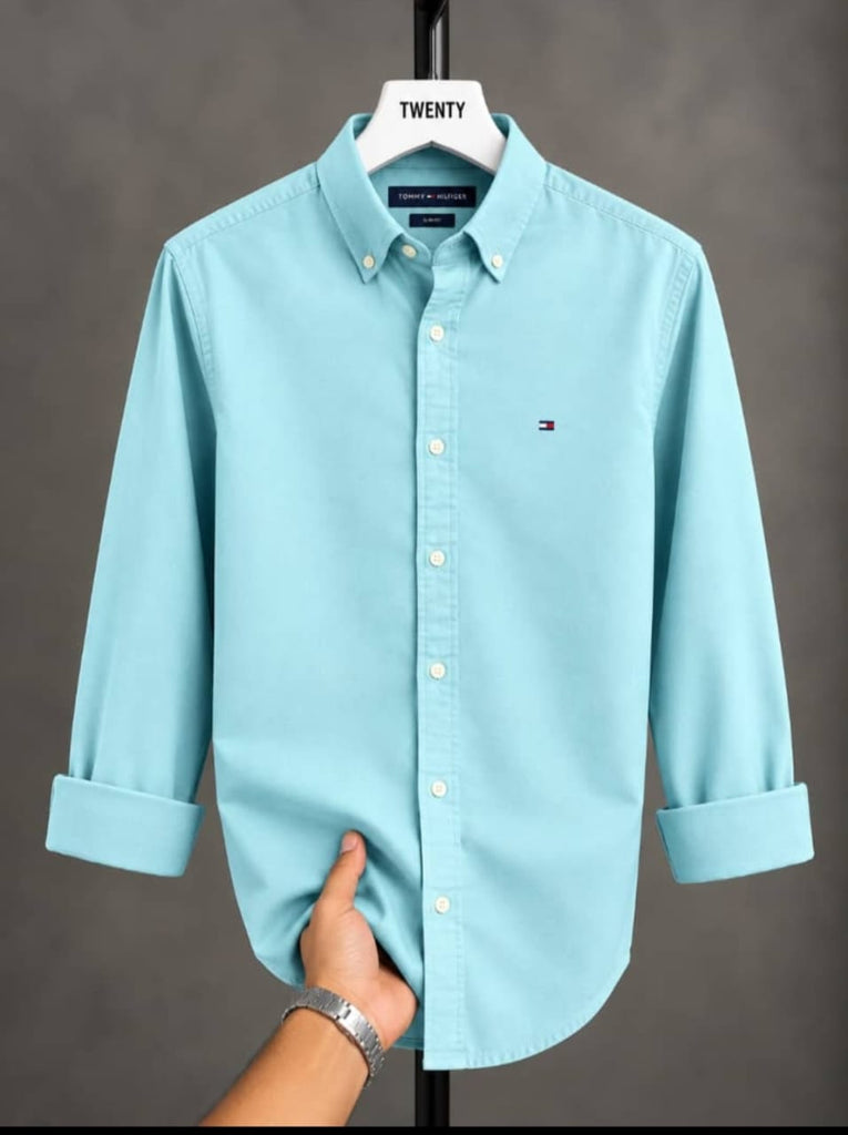 Tommy Hilfiger Men Long Sleeve Shirt- Marine Blue
