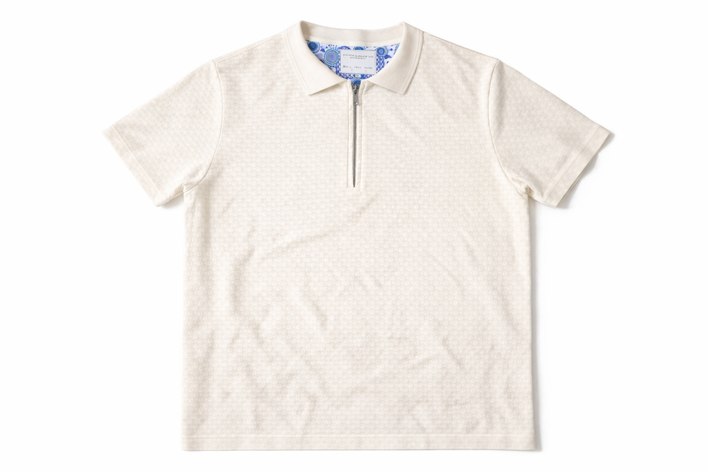 Denim & Flower Men Zip Up Polo
