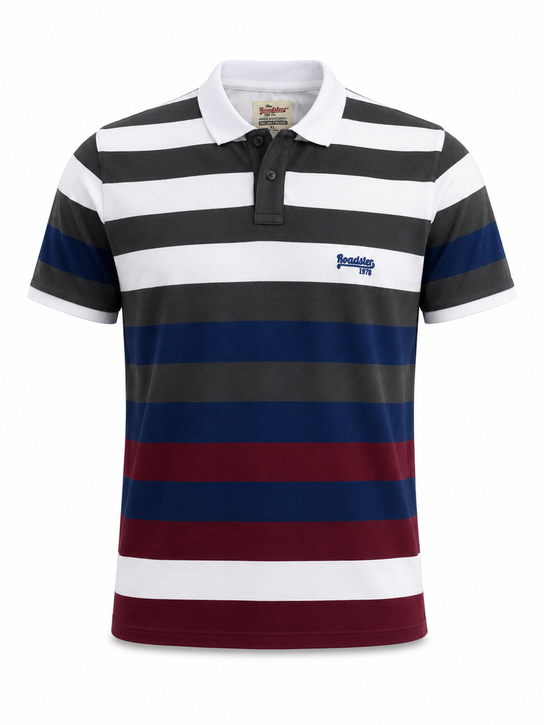 Roadster Men Stripe Polo