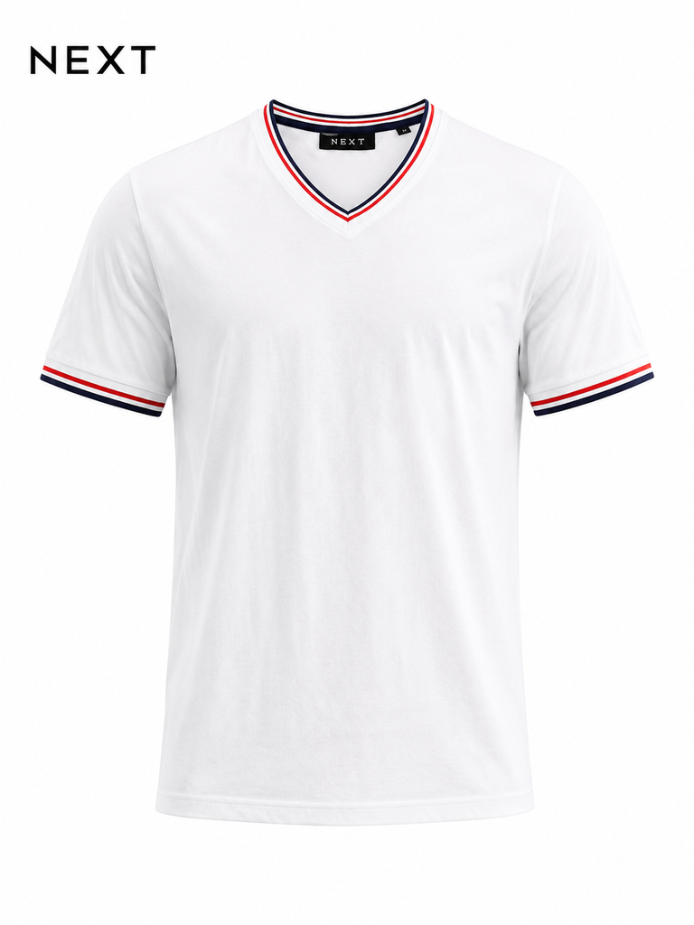 NEXT MEN WHITE V Neck T shirt