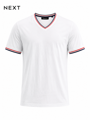 NEXT MEN WHITE V Neck T shirt