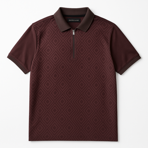 Cactus Man Zip Up Men Polo