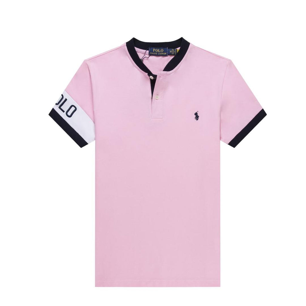 Ralph Lauren Men Pink Band Collar T shirt