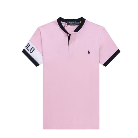 Ralph Lauren Men Pink Band Collar T shirt