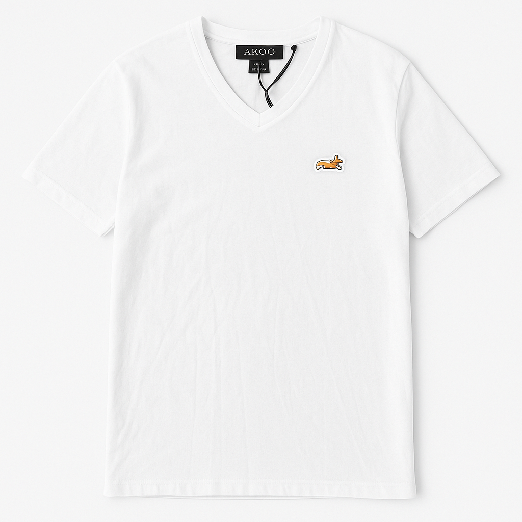 Premium White V neck T shirt