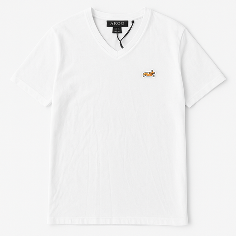 Premium White V neck T shirt