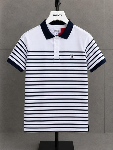 T,H Men Stripe Polo