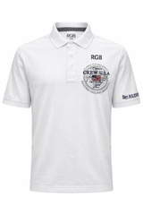 RGB Men White Badge Polo