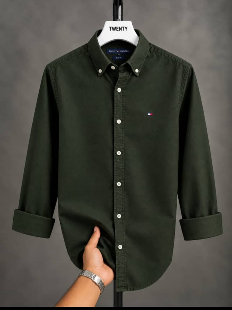 Tommy Hilfiger Men Long Sleeve Shirt - Green