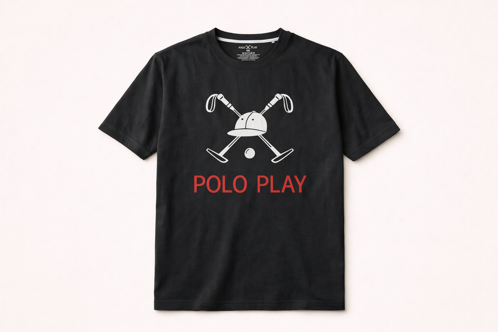 Polo Play Cross Mallet Black T shirt