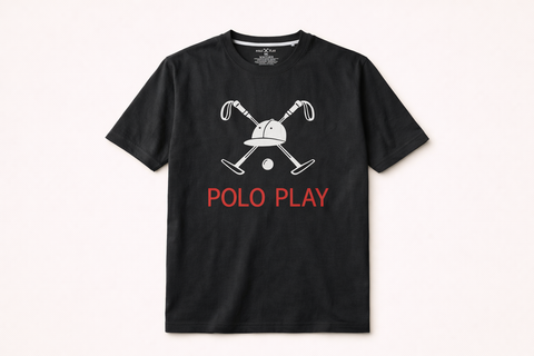 Polo Play Cross Mallet Black T shirt