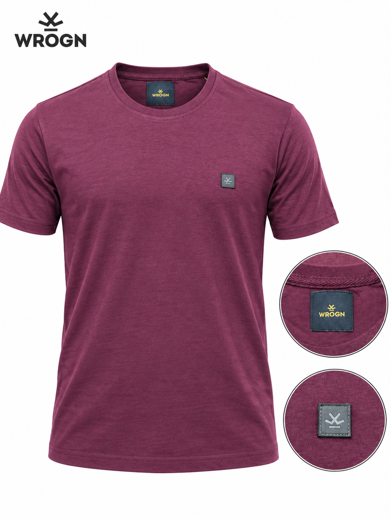 WROGN Men Maroon T shirt