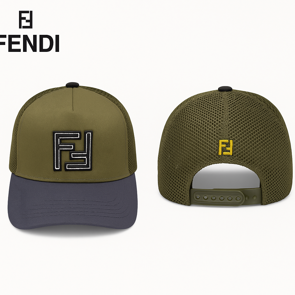 Fendi Army Green Trucker Cap